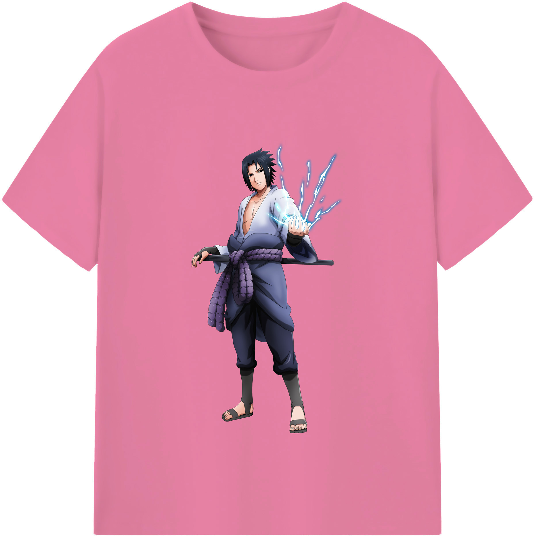 （画像用） NARUTO -ナルト- うちは サスケ Uchiha Sasuke 綿100％半袖Tシャツ（フロントプリント）